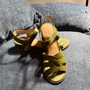 chelsea crew Olive Green Strappy Leather Sandals